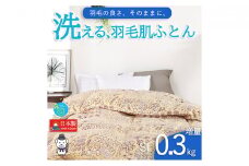 【春夏用】洗える羽毛肌掛け布団シングルサイズダウン90％0.3kg洗濯可能北欧調ガーブカーサイエロー