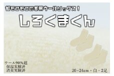 本当に温かいウールの靴下　しろくまくん（ホワイト）２足セット Ｍ２０cm ～２４cm// ー 靴下 温かい 温活 ルームソックス 冷え  ウール 足元 靴下 くつした ソックス ルームシューズ日本製 奈良県 広陵町