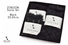上質感を足にまとうラグジュアリーソックス ZOKZOK 3足セット (ブラック系) /// 靴下 くつした くつ下 ソックス 足元 ラグジュアリー 婦人 レディース 女性  セット 母の日 ファッション おしゃれ 日本製 奈良県 広陵町