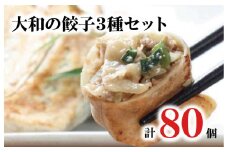大和の餃子3種セット 計80個 20個入 4パック タレ付 冷凍 餃子 大きめ ぎょうざ ギョウザ ギョーザ 肉 鶏 おかず餃子 ごはんのお供 便利 日用 簡単調理 惣菜 1万円 10000円 冷凍餃子 大容量餃子 国産原料餃子 簡単調理餃子 ぎょうざ 加工食品 絶品 おかず 弁当 おつまみ 晩ごはん ふるさとおすすめ