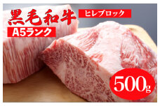 黒毛和牛 A5ランク ヒレ ブロック 500g ソース付 和牛 冷蔵 冷蔵便 ブロック肉 牛肉 ヒレ肉 ヒレステーキ フィレ