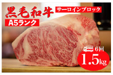 【全6回定期便】黒毛和牛 A5ランク サーロイン ブロック 1.5kg ステーキ用ソース付 サーロイン さーろいん ステーキ ブロック肉 和牛 サーロイン 贈答 ギフト お中元