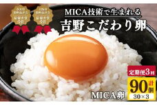 【定期便3回】 吉野こだわり卵 MICA卵 1箱 L寸（30個x3回）