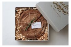 焼きヒノキの薄型丸太ボード（2枚セット・化粧箱入り）｜木製 ひのき キッチン用品 吉野町 プレート 皿 アウトドア シンプル カフェ 人気 おすすめ