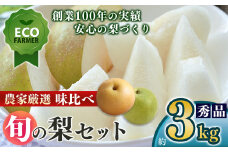 A18 【先行予約】 南陽園の旬の梨味くらべ 約3kg 2L～5L 【秀品】 | ≪数量限定≫ 梨園直送！ 期間限定 果物 くだもの フルーツ 農家直送 梨 ナシ なし シャキシャキ もぎたて 旬 お取り寄せ 食べ比べ 詰め合わせ 二十世紀梨 幸水梨 豊水梨 奈良県 大淀町 ※8月中旬より順次発送予定