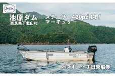池原ダム  レンタルボート【ステーサー420pd 14ｆ マーキュリー30ps 2st】池原 ドリーム  バス釣り  1日乗船券