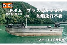 七色ダム  レンタルボート【プラスゲインV11  免許不要】 ティーズオン バス釣り 1日乗船券