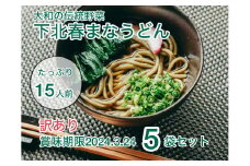 訳あり 【大和の伝統野菜】下北春まなうどん [3人前×各5袋(1袋あたり麺290g つゆ17ml×3袋)] うどん 麺 麺類　賞味期限間近
