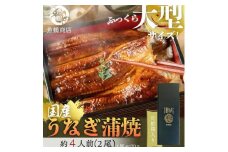 大型サイズふっくら柔らか　国産うなぎ蒲焼き　2尾