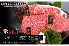 熊野牛 ステーキ懐石 3種盛り【MT19】