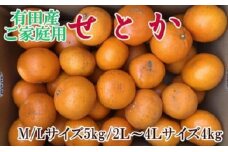 (訳あり・ご家庭用)一度は食べていただきたい「有田産のせとか」約4kg～5kg★2026年２月中旬頃より順次発送［TM210］