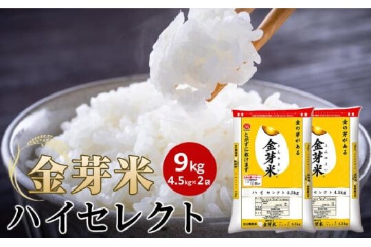 金芽米ハイセレクト9kg（ 4.5kg × 2 ）【 BG無洗米 無洗米 東洋ライス お米 米 コメ 和歌山県 和歌山市 CQ32 】