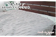 あったかコットン　ふわふわ ブランケット　ダブルサイズ（180×200cm）グレー　20012-2　GY