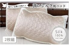 潤いシルク100%サテン枕パッド　アイボリー2枚組　Sサイズ（35×50cm）SSM-3S-2P　IV