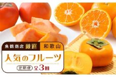 【魚鶴商店厳選】和歌山人気のフルーツ定期便（柿・みかん）【定期便全3回】【UT115】