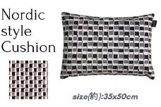 《デザイン ピロークッション 35×50cm ブラック》モザイク35BK