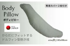 《ボディピロー 抱き枕 専用カバー2枚付き グリーン》抱き枕GN