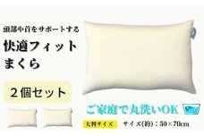 《ご家庭で丸洗い 快適フィット 枕 2個セット50×70cm》もっちり枕2個50x70