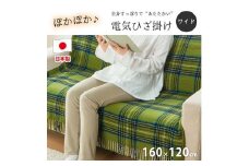 【グリーン】『和』【160×120cm】色々使える!ワイドサイズ暖か電気ひざ掛け SB-20HW01-GR