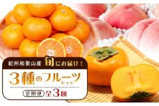 紀州和歌山産旬のフルーツセット（桃・平核無柿・みかん）【UT60】