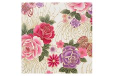 【ホワイト】紀州晒 紀州和晒 シーチング コットン 綿 綿100% 生地 布 開花シリーズ  和柄 花柄 菊 和風 WAGARA おしゃれ ハンドメイド 手芸 手作り 3m 約110cm