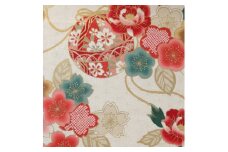 【ベージュ】紀州晒 紀州和晒  スケアー 綿100% 生地 布 和風柄 扇模様 菊 花柄 開花 和柄 WAGARA おしゃれ かわいい ハンド メイド 手芸 手作り 3m 約110cm