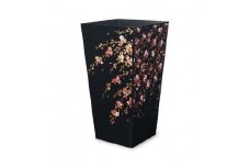 蒔絵調 ダストボックス L角 9.5L 桜ブラック タツクラフト 【Tk143】