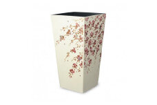 蒔絵調 ダストボックス L角 9.5L 桜ホワイト タツクラフト 【Tk148】