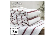 【バスタオル3枚組】オーガニックコットンバスタオル（60×120cm） しまふわRE-B3