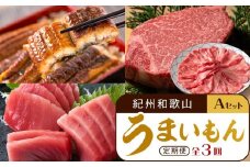 【定期便 全3回】紀州和歌山うまいもんセットA（生まぐろ・うなぎ蒲焼・熊野牛）【UT125】
