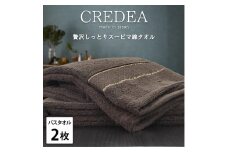 【バスタオル2枚組】スーピマ綿バスタオル 60×120cm クレB2-BR