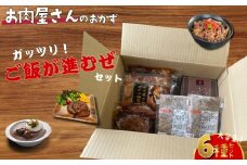 簡単調理 お肉屋さんのおかず お惣菜 2人前×6食セット 一週間分の献立 がっつりご飯が進むぜセット