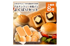 ＜結Musubi＞グルテンフリー米粉パン　よくばりセット_ 3種類 8個 パン 米粉 小麦不使用 卵不使用 乳製品不使用 朝食 昼食 おやつ 間食 食パン バンズ 人気 送料無料 グルテンフリー セット 食べ比べ 贈答 【1055345】
