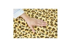 ワンタッチシーツ 敷毛布 シングル　ヒョウ柄 アクリル 布団用 洗える ゴールド【1122448】
