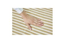 シーツ 敷毛布 綿アクリルシーツ シングル 4隅 ゴム付き 白.ベージュストライプ【1126078】