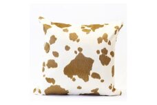 OKADA TEXTILE ホルスタイン柄エコファークッション(オフホワイト×ベージュ)【1143746】