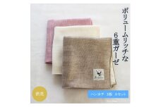 6重ガーゼハンカチ3色Aセット【1238192】