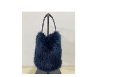 OKADA TEXTILE バケツ型 エコファーバッグ ネイビー【1285959】