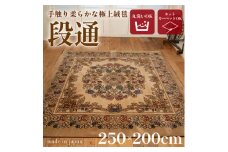 ＜訳あり＞絨毯 (3畳 長方形 250×200) キャニオン ベージュ【1330935】