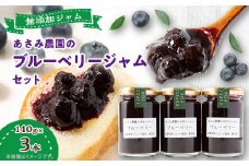 あさみ農園のブルーベリージャムセット(140g瓶×3本)【1073824】