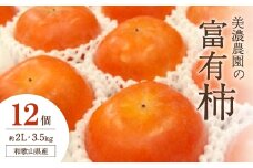 和歌山県産　美濃農園の富有柿　12個(2Lサイズ程度)【1253530】