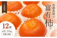 和歌山県産　美濃農園の富有柿　ご家庭用　12個(2Lサイズ程度)【1253533】