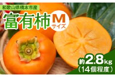 ケーズファーム　富有柿　M　14個程度(約2.8kg)_ 柿 富有柿 果物 フルーツ くだもの ふるーつ 青果 国産 和歌山 かき 人気 送料無料 産地直送 甘い 家庭用 Mサイズ デザート 産直 秋の味覚 旬 カキ 【1135662】