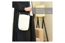 ショルダーバッグ  フェイクファー レディース スマホポケット FE9013 白【1519461】