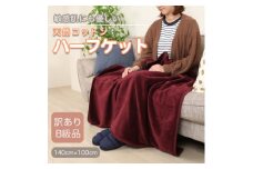 ＜訳あり＞ ひざ掛け エンジ 大判 ハーフケット 毛布 コットン100% シール織【1516299】
