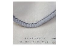 サマルカンダリア　オーガニック綿毛布　シングル　ナチュラル・ブルー 140cm×200cm【1583845】