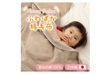 ふわぽか 綿毛布 ミルクティベージュ 100×140cm 日本製 綿100% 毛布【1606194】