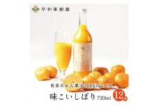 【早和果樹園】味こいしぼり（720ml×12本）（A348-2)
