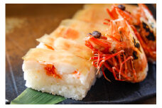 紀州有田産！さわやかなジャバラ果汁使用！足赤海老の押し寿司二本詰め合わせ【化粧箱入・贈答対応】（A671-2）