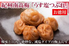お徳用 紀州南高梅 うす塩つぶれ （ 塩分約6％ ） 梅干し うめぼし 小分け 減塩 うすしお やぶれ梅 お裾分け 1.4kg 花 酸味 甘味 絶妙 果肉たっぷり パスタ ご飯 お弁当 おにぎり